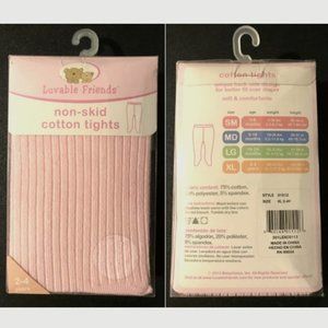 Luvable Friends Toddler 2-4Y Non-Skid Cotton Tights, Pink